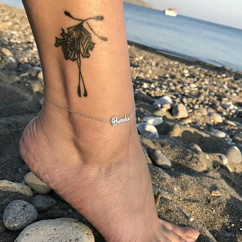 

Personalized Custom Name Women Anklet Bracelet Foot Jewelry Stainless Steel Handmade Letter Chain Anklets Birthday Gift