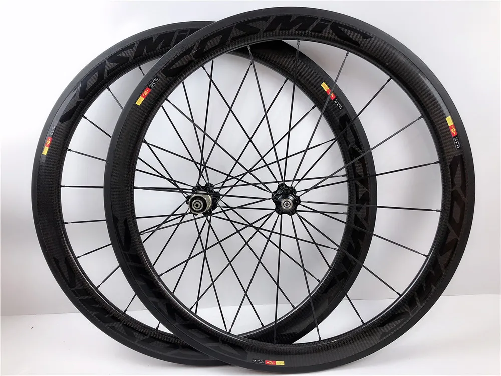 2020 Top Sale 50 мм космические зеркальные карбоновые колеса 3k Twill Weave Bike Wheel Set 700C