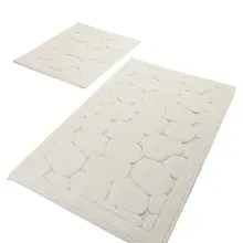 Коврики для ванной, Нескользящие, противоскользящие, противоскользящие, Парма, хлопок, экрю, 2'Li, набор, 60X100 см-50X60 см