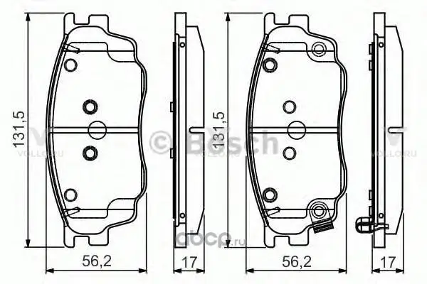 0986495087 BOSCH ДИСКОВЫЕ КОЛОДКИ ПЕРЕДНИЕ