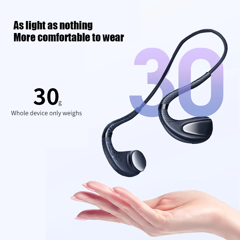 HBQ Q1 Bone Conduction Headphone Built-in Memory 8G IPX8 Waterproof MP3 Music Player Swimming Shower Earphones 15 Days Standby