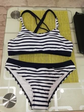 Women Swimwear Bikinis-Set Bathing-Suits Pool Push-Up Female Sexy Striped Beach New