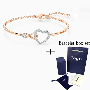 

New Fashion Rose Gold Endless INFINITY HEART Bracelet Delicate and Simple to Send Girlfriend Valentine's Day Love, Pledge Gift