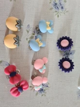 Pendientes de resina con forma de flor para niñas y niños, joyería para la oreja, Pins, pendientes sin agujeros