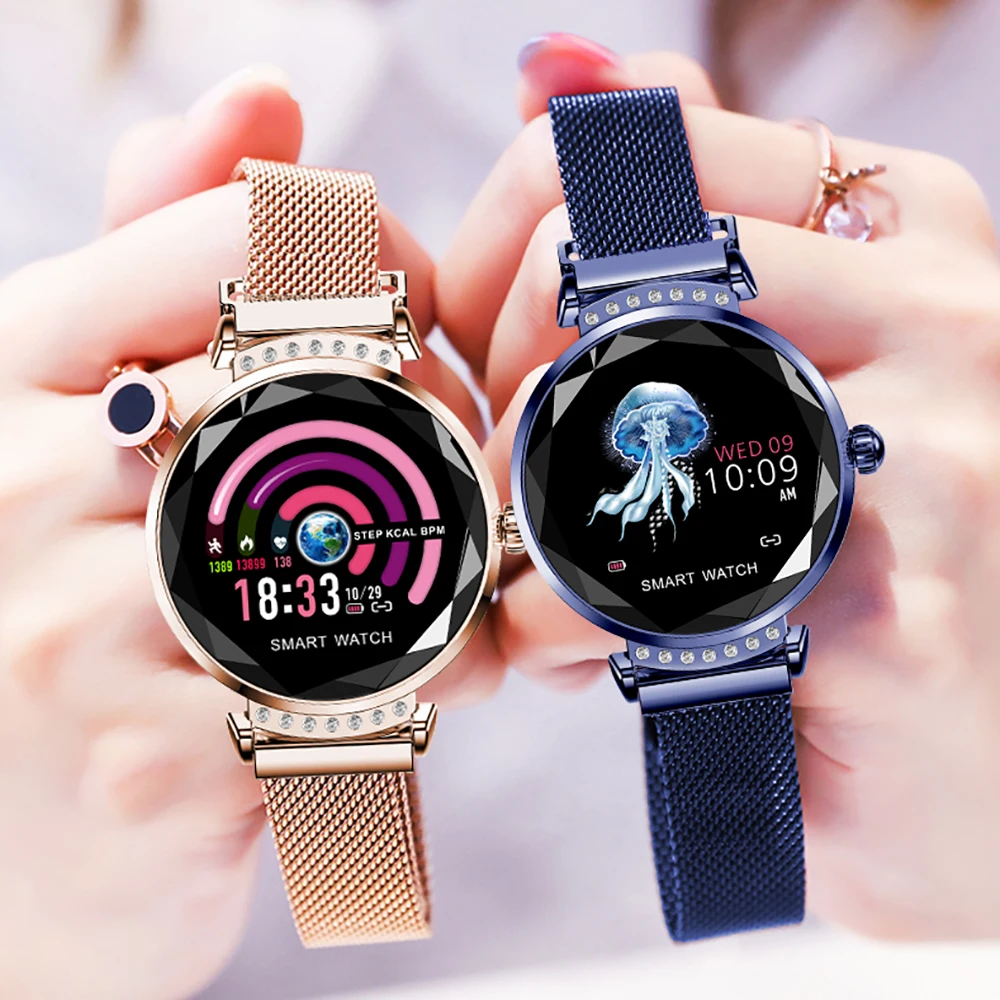 CYUC H2 умные часы для женщин, умные часы с монитором сердечного ритма, умные часы с напоминанием о сообщениях, фитнес-трекер для Android и IOS