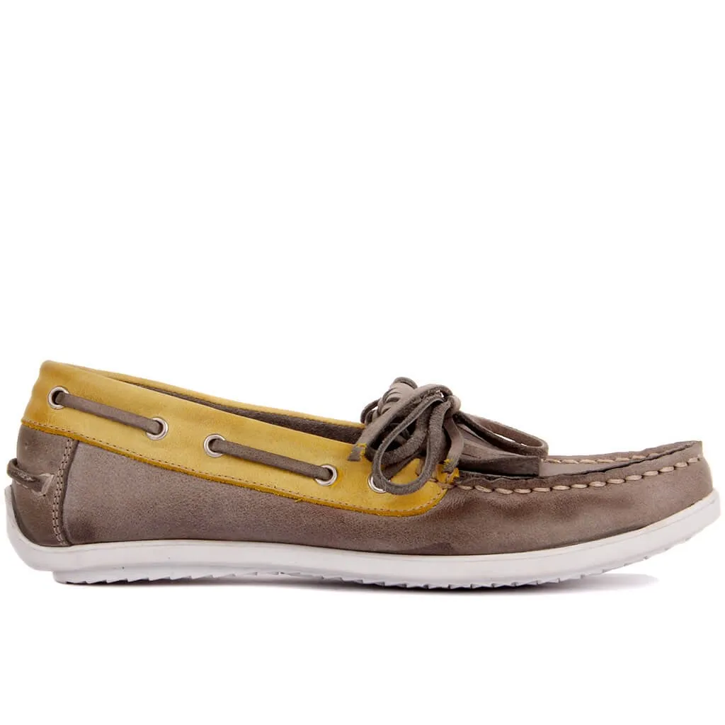 

Sail Lakers-Khaki Leather Women Casual Shoes