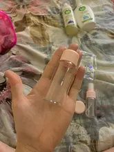 Mini botes de plástico para cosméticos, mini botellas de plástico para uso de crema cosmética para rostro, juego de 7 unidades, envases vacíos de plástico transparentes, kit de viaje