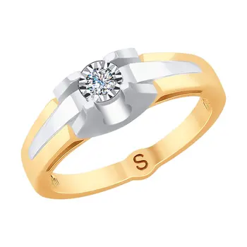 

Sokolov ring in Gold with Diamond, fashion jewelry, gold, 585, women's male