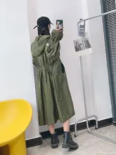 Gabardina larga informal de manga larga para mujer, abrigo informal con diseño de lujo para primavera y otoño