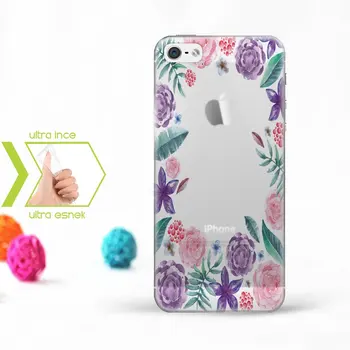 

Personalized iPhone 5-5S Slim Clear Silicone Phone Cover (Flower Temalı-12)