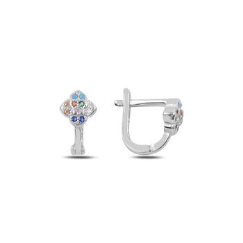 

KUTAYDAN Zircon Cubic Zirconia J Earrings 925 Sterling Silver