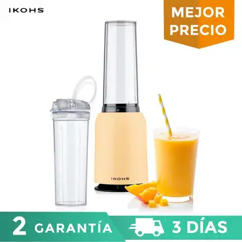 

IKOHS MOI SLIM Glass BLENDER Beige Cream 400ml 234W Portable Blender Professional Dishwasher Compatible Fruit Citrus