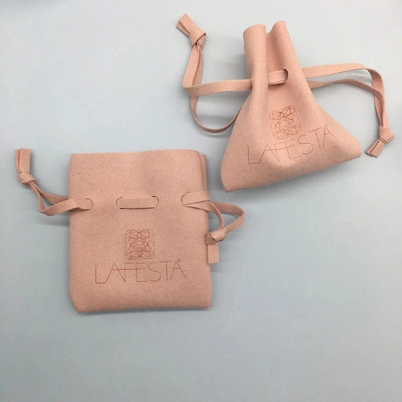 100pcs personalized microfiber suede jewelry pouches bags with custom logo, fashion chic small jewelry bag packaging pouches