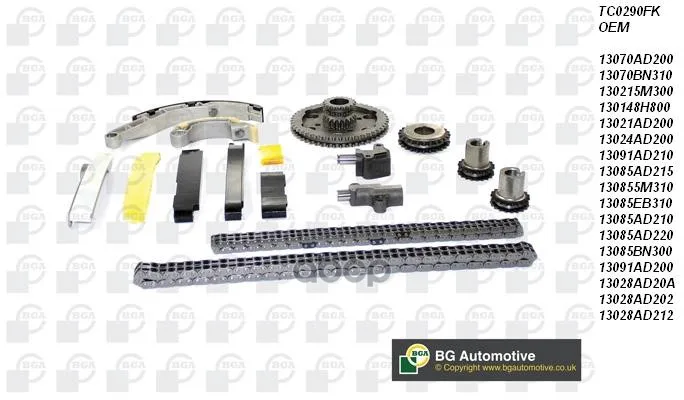Комплект Цепи Грм Nissan Almera Tino/X-Trail 2.2d-2.5d Yd22ddt 00 Bga арт. TC0290FK