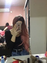 Pink Cosplay Wigs Dark-Root Wavy Colorful-Fiber Black White High-Temperature Synthetic-Long