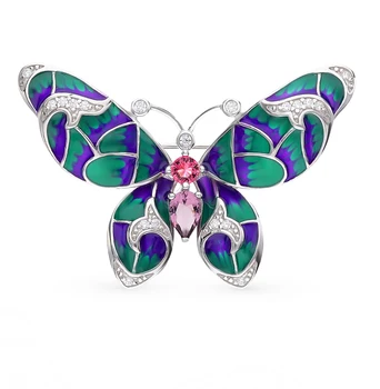 

Silver brooch with cubic zirconia and enamel sunlight sample 925