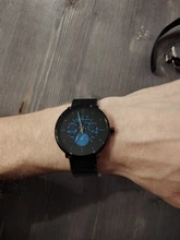 CRRJU-Reloj de pulsera con correa de malla delgada para hombre, cronógrafo de moda, color azul, Retro, con flores huecas, informal, resistente al agua, 2021