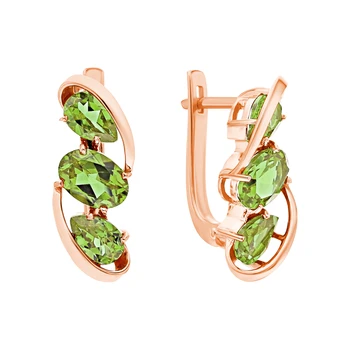 

Gold earrings with sultanites sunlight sample 585