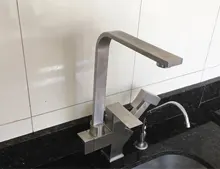 Kitchen Faucet Black Deck Cold-Mixer Brass-Material Tap-One-Hole Single-Handle-Pull-Out