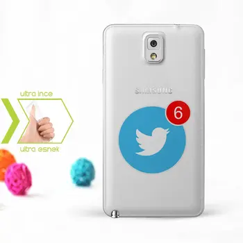 

Personalized Custom Samsung Galaxy Note 3 Slim Clear Silicone Phone Cover (Twitter-2)