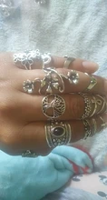 Tocona 14 unids/set Vintage Color de plata antiguo anillo para mujer rosa girasoles Cruz geométrico joyas bohemias 4 кольцо 6391