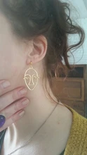 Drop-Earrings Jewelry Hand Punk Abstract Human-Face Statement Metal Retro Women Fashion