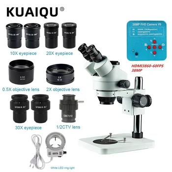 

3.5X 7X 45X 180X 270X Simul-focal Trinocular Stereo Microscope 38MP 1080P VGA HDMI Camera For Phone PCB Soldering Repair Lab