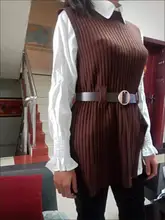 Camiseta blanca con chaleco y Chaleco de punto para mujer, blusa de estilo occidental de dos piezas, modelos de otoño e invierno, producto coreano nuevo