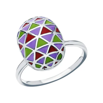 

Silver ring with enamel sunlight sample 925