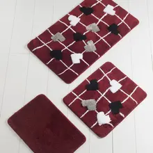 Коврик для ванной | коврик для ванной нескользящие Противоскользящие коврики My Heart Red 3L набор 60X100 Cm-50X60 Cm-40X60 см