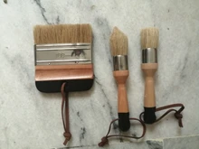 Paquete de 3 pinceles de tiza y cera para pintura, cerdas, brochas de plantilla para muebles de madera, decoración de pared del hogar