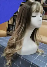 Synthetic-Wig Bangs Cosplay Wigs Blonde Wavy Brown EASIHAIR Honey Natural Long Ombre
