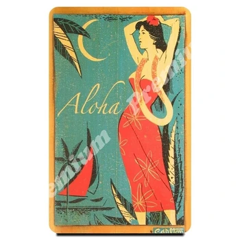 

Hawaii souvenir magnet vintage poster