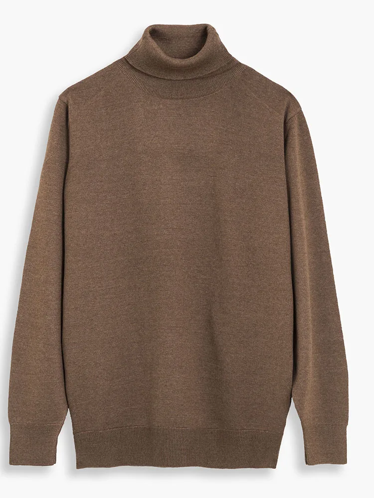 

Hateko Men Regular Fit 30% Wool Turtleneck Sweater Classic Style Knitwear Pullover