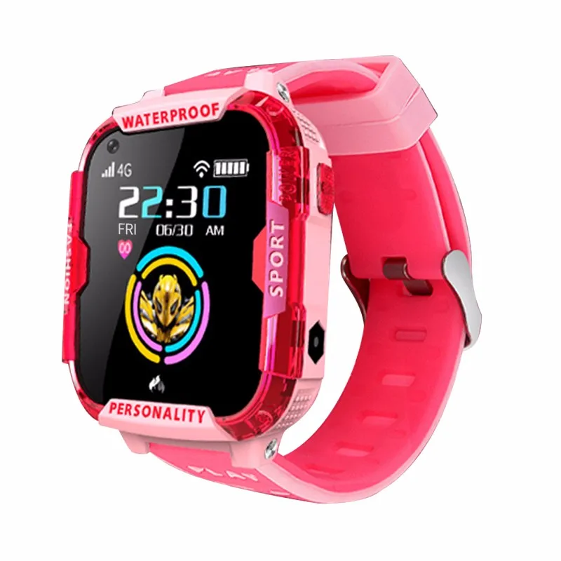 Pink 4G Детские умные часы, gps трекер, детские наручные часы, wifi, SIM, видео вызов, SOS телефон, часы с низким энергопотреблением, детские часы, подарки - Цвет: Pink