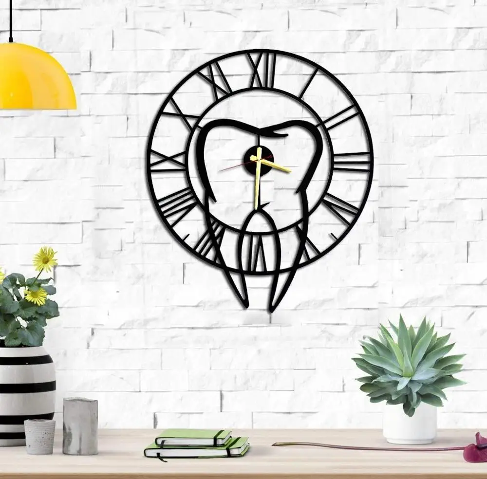 Roll over image to zoom in Dentist Unique Design Metal Wall Clock Metal Wall Art Works- Metal Wall Decor Home Office Decoratio