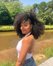 Extensión de pelo rizado Afro, 1-2-3-4, oferta de extensiones de cabello humano Remy, Color Natural, 100%, 8-20 pulgadas