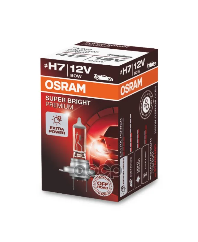 А/Лампы Off-Road Super Bright Premium &quotH7&quot 12v 80w Px26d (1 Шт.) Osram арт. 62261SBP |