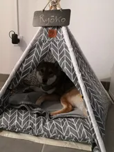 Pet-Tent House Kennels Teepee Puppy-Cat Cave Kitten Outdoor Portable Linen with Mat