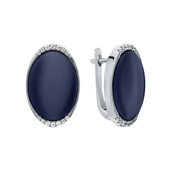 

Silver earrings with ceramics and cubic zirconia sunlight sample 925