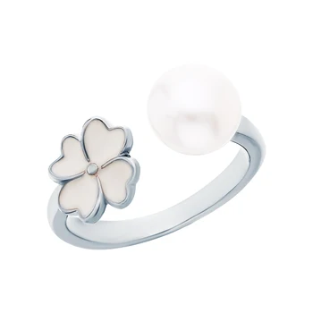

Silver ring with pearls and enamel sunlight sample 925