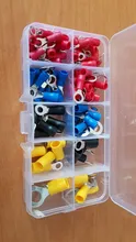 Kit de Terminal de anillo (102 Uds. 10 tipos RV) Juego de conector de engarce eléctrico con caja, cable de cobre aislado cable Pin End Butt