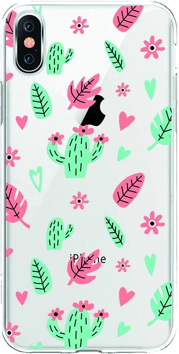 Silicone TPU drawing case SW0073 Cactus green pink leaves for Oneplus 7 | Мобильные телефоны и аксессуары