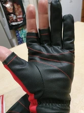 SeaKnight-guantes de pesca deportivos SK03, 1 par/lote, 3 guantes de cuero transpirable de medio dedo, equipo de pesca de neopreno y PU