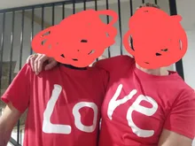 Camiseta de manga corta de algodón para parejas, ropa con corazón impreso para parejas, camiseta informal de Navidad, Top holgado de marca