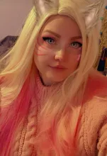 L-Email Wig Blonde Ahri Cosplay Synthetic-Hair KDA Baddest Heat-Resistant with LOL Ears