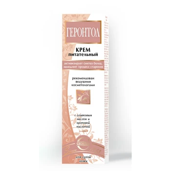

Cream "Геронтол" facial nourishing for dry skin with olive oil and trace elements, 40 ml (AO "Freedom", Russia)