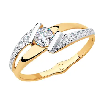 

Sokolov ring in Gold with cubic zirconia, fashion jewelry, gold, 585, women's male
