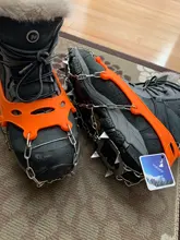 Crampones antideslizantes de Montañismo al aire libre de alta calidad, zapatos de invierno de 16 dientes para pesca en hielo y nieve, antideslizantes de acero al manganeso