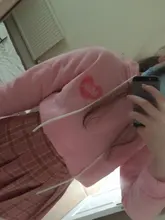 Sweatshirts Hooded Long-Sleeve Printed Female Thick Cute Cartoon Back Velvet